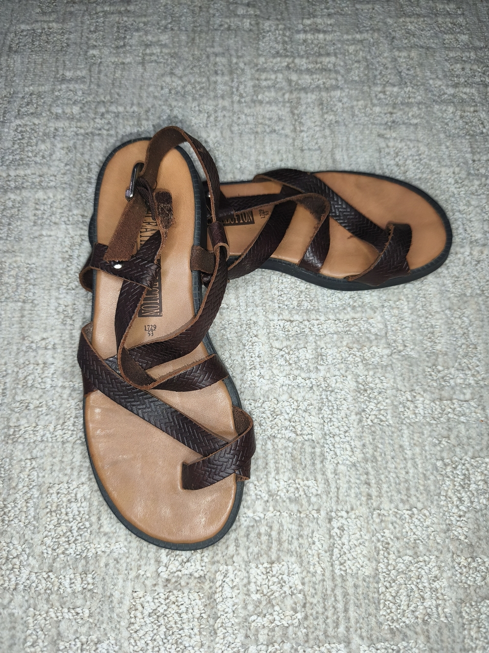 The Leather Collection Women's Sandals Size 7,5 Brown Leather Open Toe Strappy